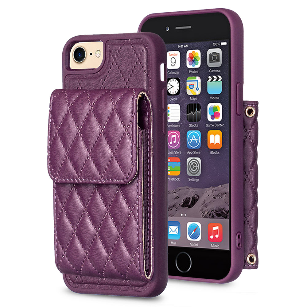 BF22-Style Card Holder Case for iPhone 6 6s 7 8 SE (2020) Kickstand PU Leather Coated TPU Phone Cover BF22-Style Card Holder Case for iPhone 6 6s 7 8 SE (2020) Kickstand PU Leather Coated TPU Phone Cover